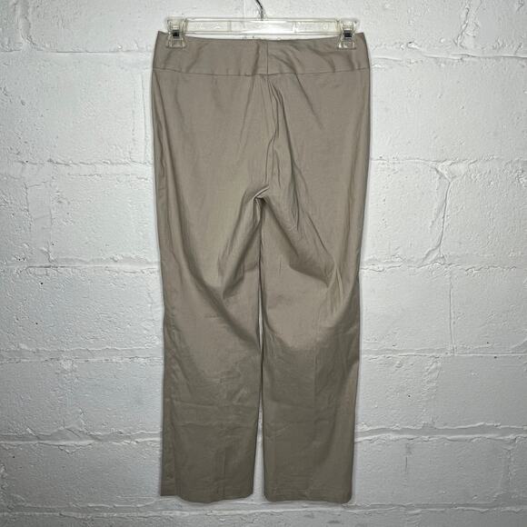 Morning Lady Women's Straight Leg Beige Linen Blend Zip Up Pants Size 6 - Picture 2 of 7